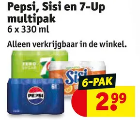 Aanbieding: Pepsi, Sisi en 7-Up multipak