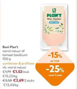 Aanbieding: Boni Plan't worst natuur of tomaat-basilicum