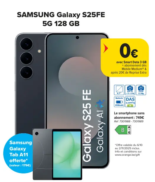Offre: Galaxy S25FE 5G 128 GB