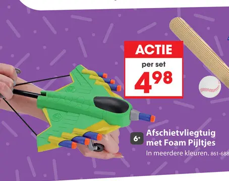 Aanbieding: Afschietvliegtuig met foam pijltjes