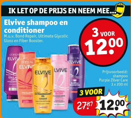 Aanbieding: Elvive shampoo en conditioner