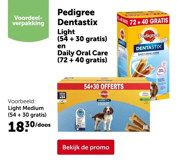Promotie: Pedigree Dentastix Light en Daily Oral Care