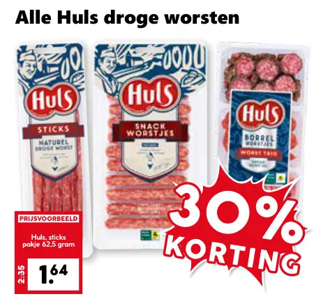 Aanbieding: Huls droge worsten