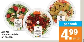 Aanbieding: Alle AH Stoommaaltijden of -soepen