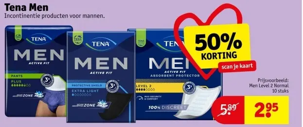 Aanbieding: Tena Men Incontinentie producten voor mannen