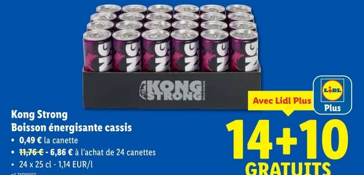 Offre: Boisson énergisante cassis
