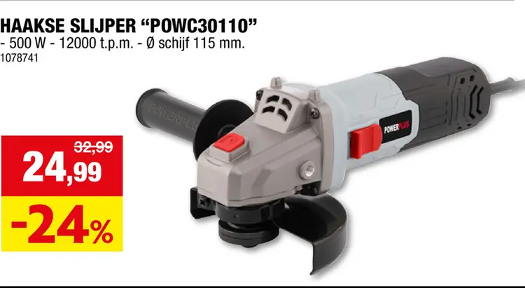 Promotie: Powerplus EG POWC30110 haakse slijper 500W 115mm