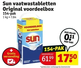 Promotie: Sun vaatwastabletten Original voordeelbox