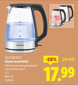 Aanbieding: Glazen waterkoker