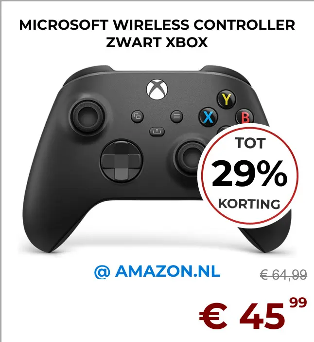 Aanbieding: Wireless controller zwart XBOX