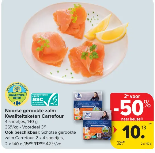 Promotie: Noorse gerookte zalm Kwaliteitsketen Carrefour
