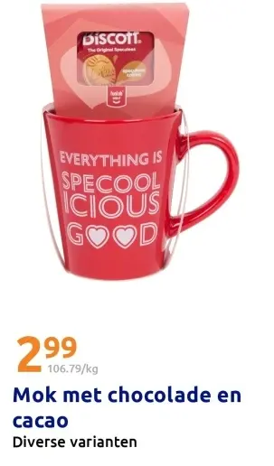 Promotie: Mok met chocolade en cacao