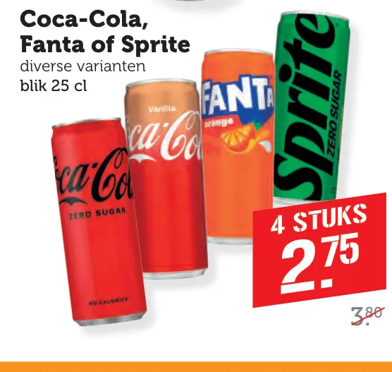 Aanbieding: Coca-Cola, Fanta of Sprite