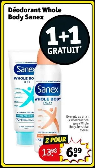 Offre: Déodorant Whole Body Sanex