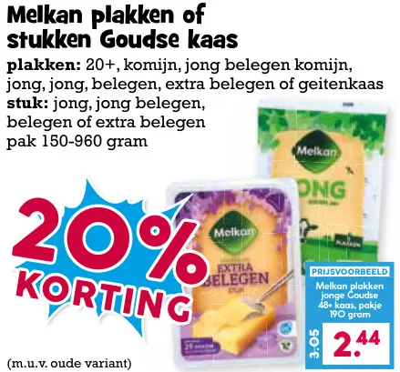 Aanbieding: Plakken of stukken Goudse kaas