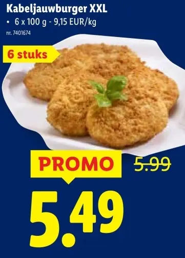 Promotie: Kabeljauwburger XXL