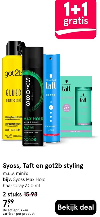 Aanbieding: Syoss, Taft en got2b styling