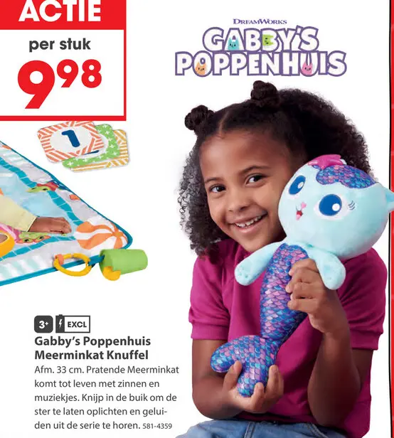 Aanbieding: Gabby's Dollhouse Meerminkat Knuffel