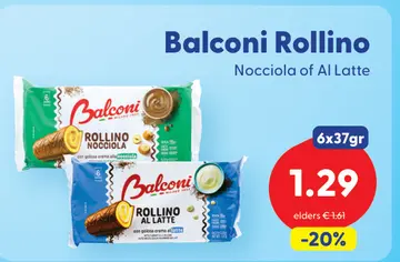 Aanbieding: Balconi Rollino Nocciola of Al Latte