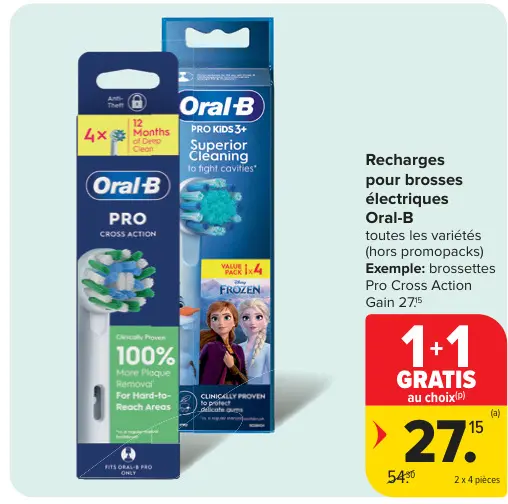 Offre: Recharges pour brosses électriques