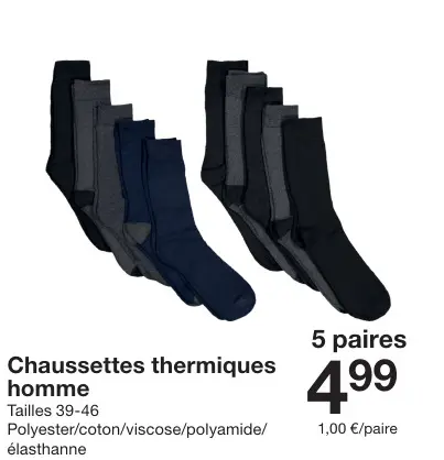 Offre: Chaussettes thermiques