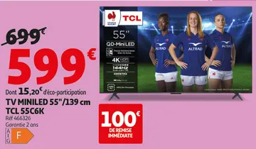 Aanbieding: TV MINILED 55"/139 cm TCL 55C6K