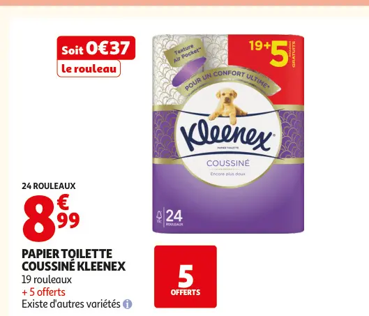 Offre: Papier toilette coussiné