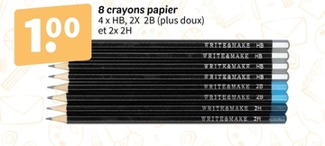 Offre: 8 crayons papier