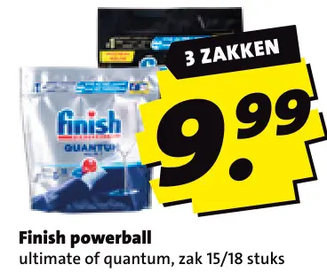 Aanbieding: Ariel waspoeder of pods, Finish powerball