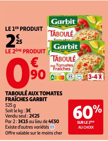 Offre: Taboulé aux tomates fraîches