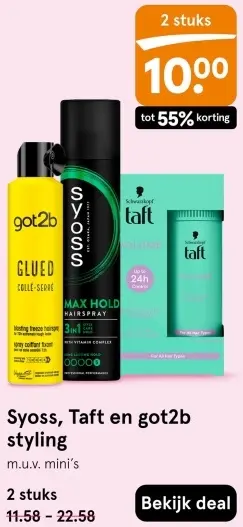 Aanbieding: Syoss, Taft en got2b styling
