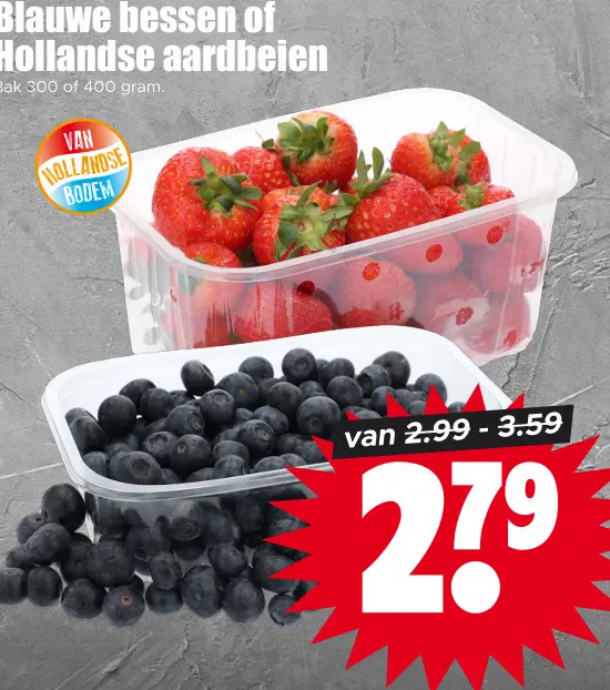 Aanbieding: Blauwe bessen of Hollandse aardbeien