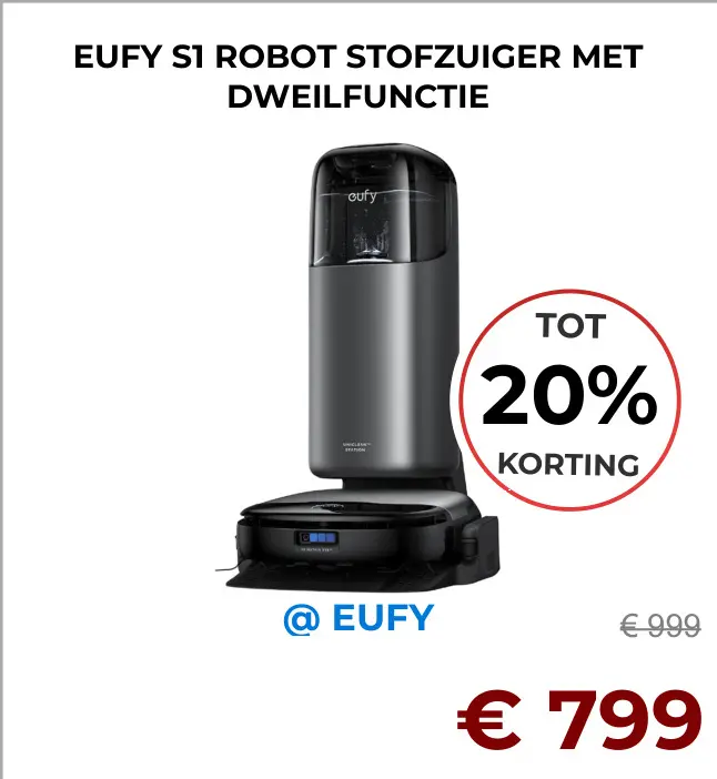 Aanbieding: Eufy s1 robot stofzuiger met dweilfunctie
