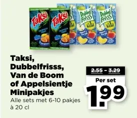 Aanbieding: Taksi, Dubbelfrisss, Van de Boom of Appelsientje Minipakjes