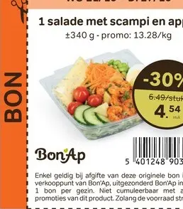 Promotie: Bon'Ap Salade met scampi en appel