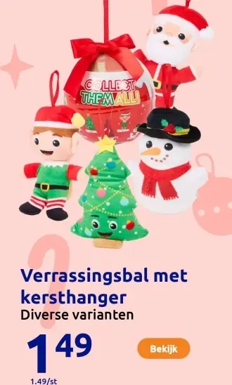 Aanbieding: Verrassingsbal met kersthanger