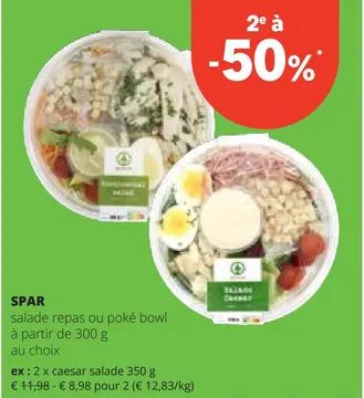 Offre: salade repas ou poké bowl