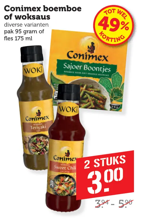 Aanbieding: Conimex boemboe of woksaus