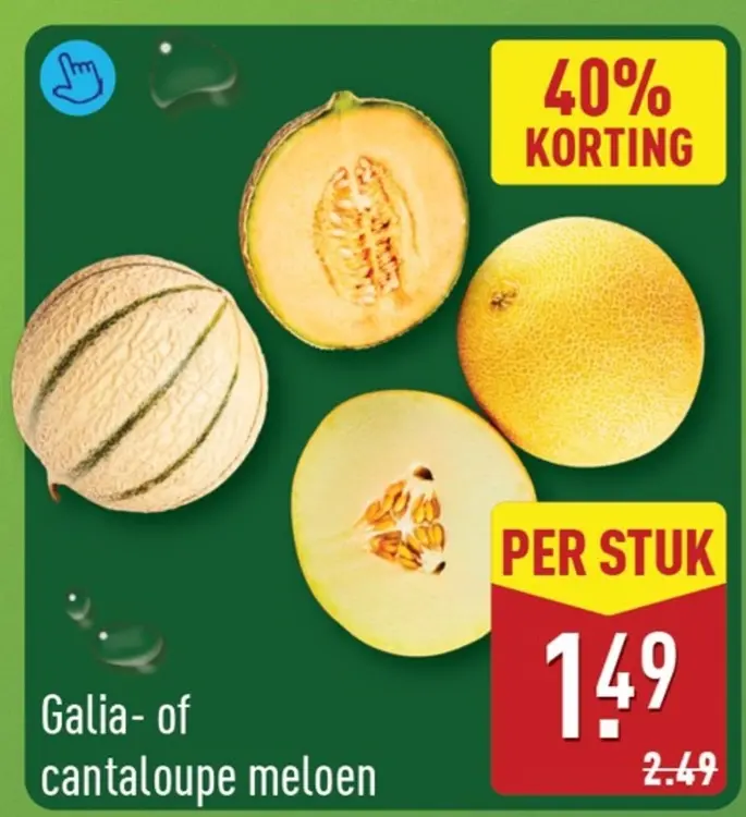 Aanbieding: Galia- of cantaloupe meloen