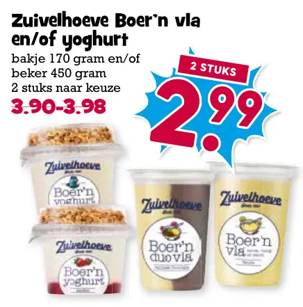 Aanbieding: Boer'n vla en/of yoghurt