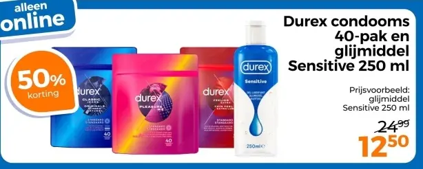 Aanbieding: Durex condooms en glijmiddel Sensitive