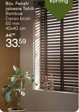 Aanbieding: Fenstr bamboe jaloezie Tahiti 50mm - eiken (25901)