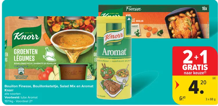 Promotie: Bouillon Finesse, Bouillonketeltje, Salad Mix en Aromat