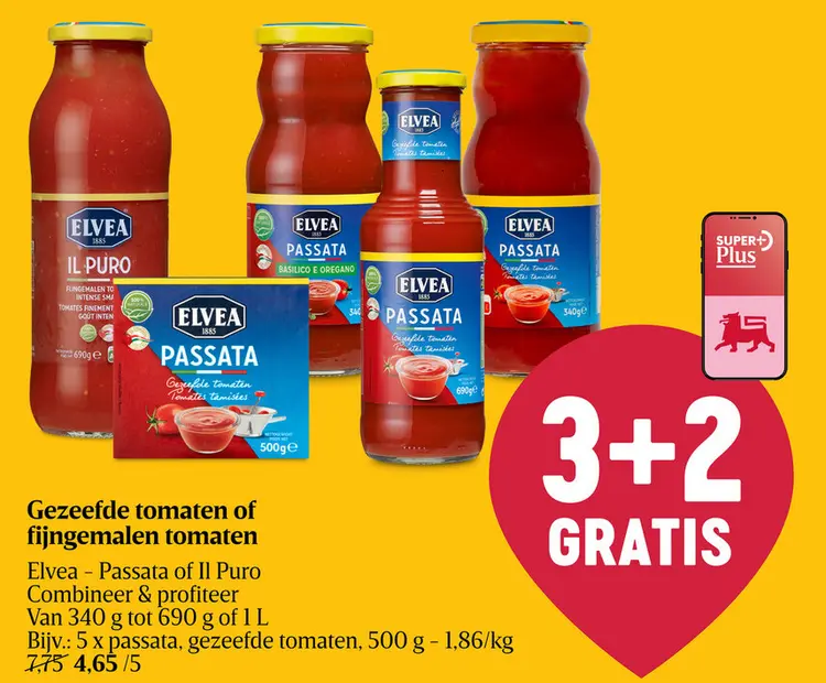 Promotie: Gezeefde tomaten of fijngemalen tomaten