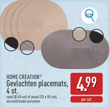 Promotie: Gevlochten placemats