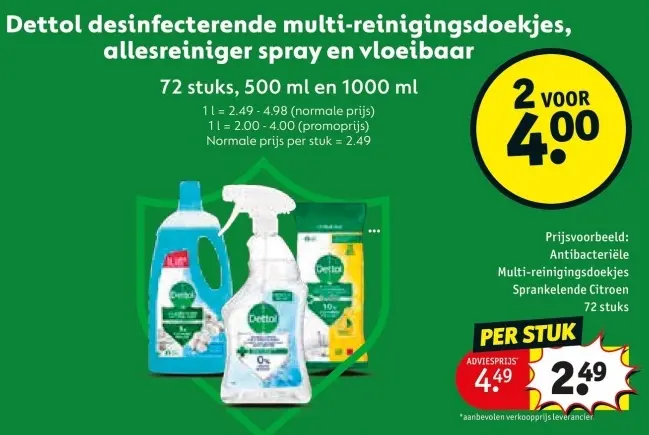 Promotie: Desinfecterende multi-reinigingsdoekjes, allesreiniger spray en vloeibaar