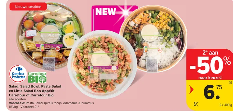 Promotie: Salad, Salad Bowl, Pasta Salad en Little Salad