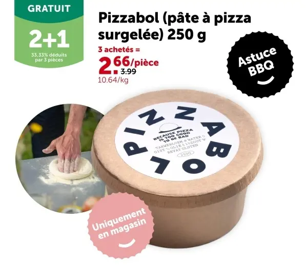Offre: Pizzabol (pâte à pizza surgelée) 250 g