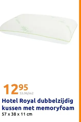 Promotie: Hotel Royal dubbelzijdig kussen met memoryfoa