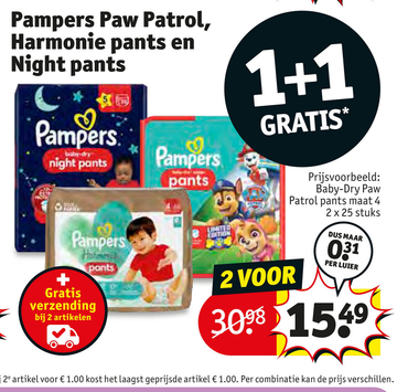 Aanbieding: Pampers Paw Patrol Harmonie pants en Night pants